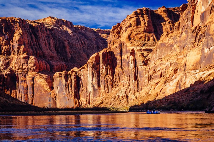 a canyon with a mountain in the background