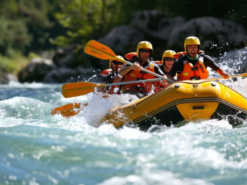 a man riding on the back of a boat in the water